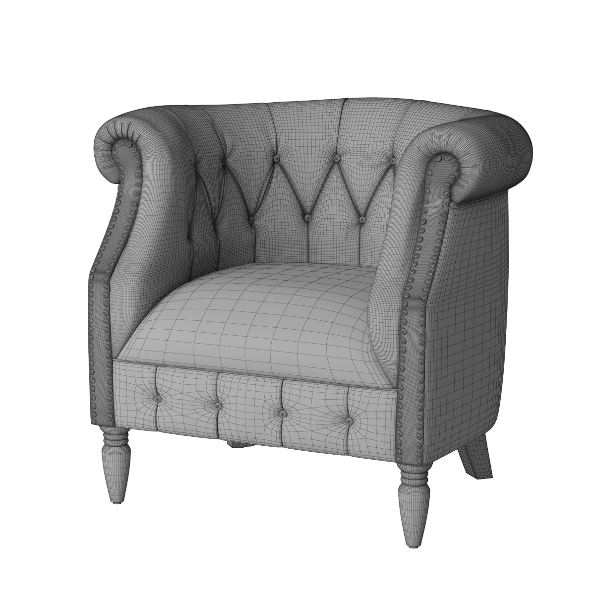 Suade Armchair_Wireframe
